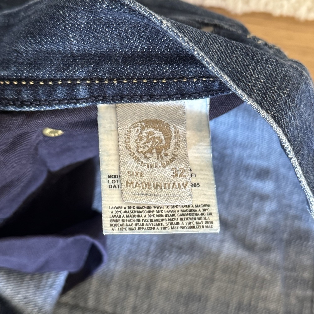 Vintage Diesel Quratt Jeans Men's 32x34 Dark Wash Faded Straight Leg Italy Y2K - Picture 6 of 13